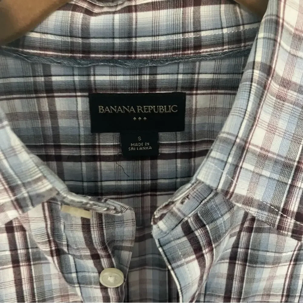 Banana Republic Plaid Button Down Cotton Shirt